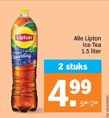 Alle Lipton ice tea 1.5 liter