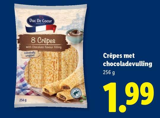 Crêpes met chocoladevulling