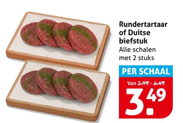 Rundertartaar of Duitse biefstuk