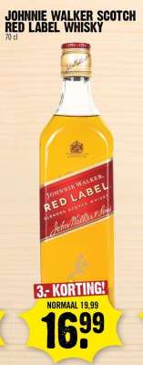 JOHNNIE WALKER SCOTCH RED LABEL WHISKY
