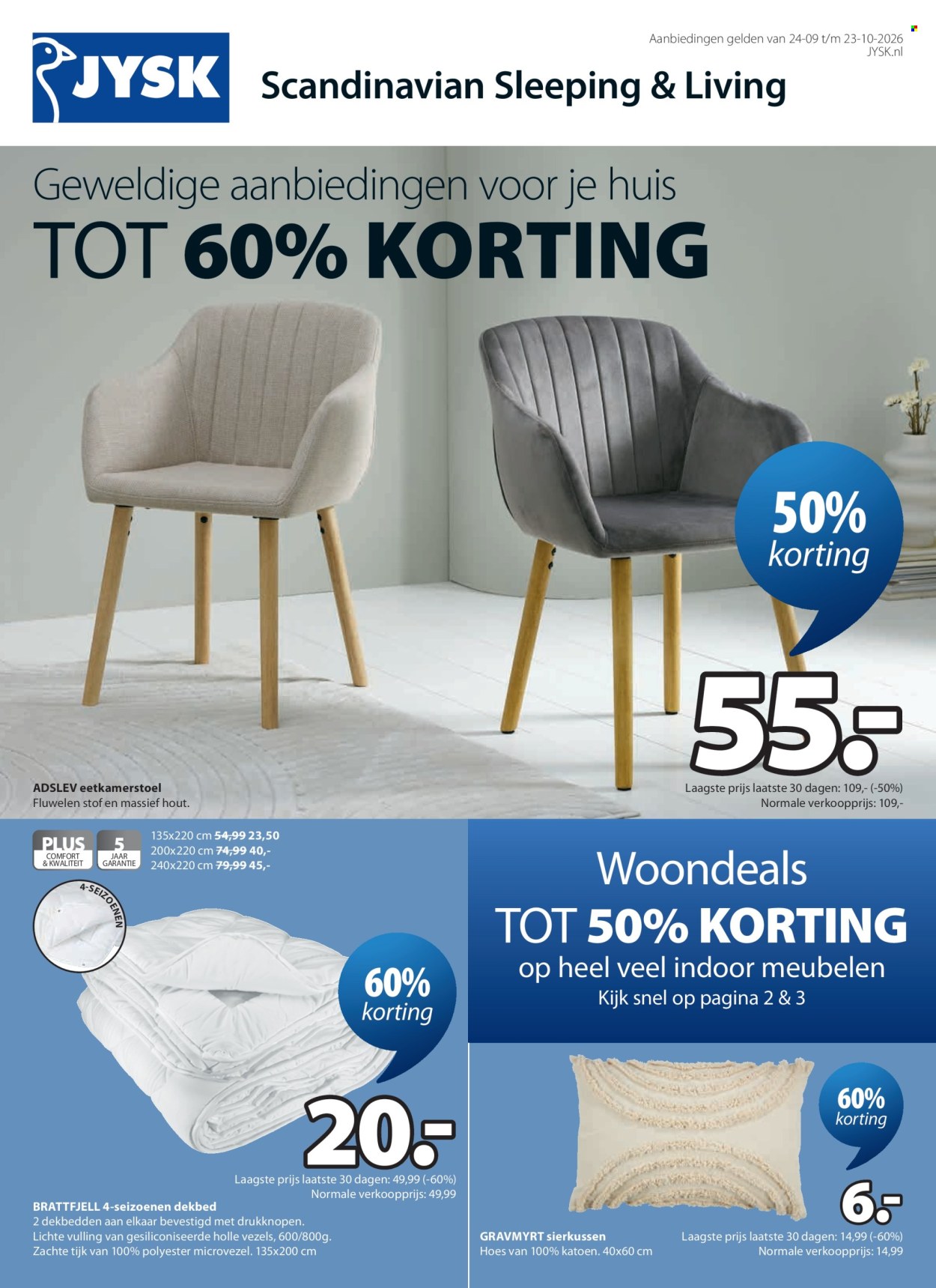 JYSK-aanbieding - 24.9.2026 - 23.10.2026. Pagina 1