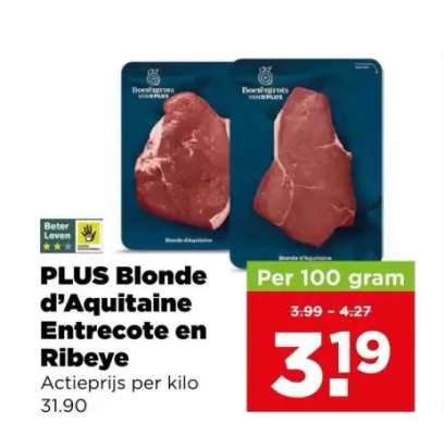 PLUS Blonde d’Aquitaine Entrecote en ribeye