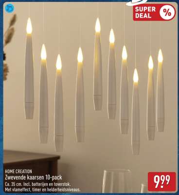 HOME CREATION Zwevende kaarsen 10-pack