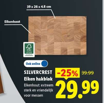 SILVERCREST Eiken hakblok