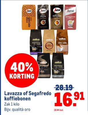 Lavazza of Segafredo koffiebonen