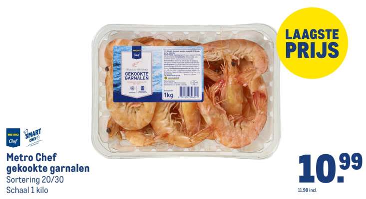 Metro Chef gekookte garnalen
