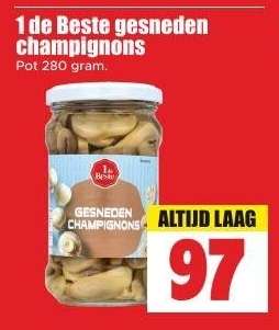 1 de Beste gesneden champignons
