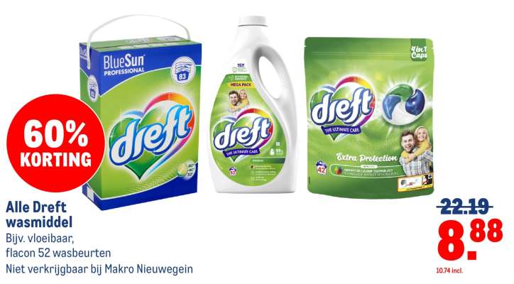 Alle Dreft wasmiddel