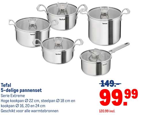 Tefal 5-delige pannenset