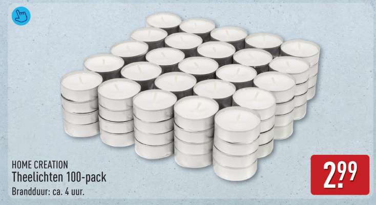 HOME CREATION Theelichten 100-pack
