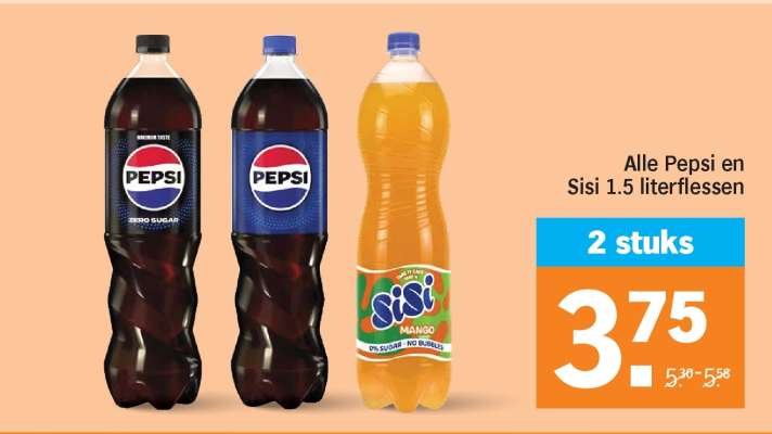 Pepsi en Sisi 1.5 literflessen