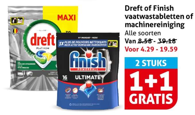 Dreft of Finish vaatwastabletten of machinereiniging