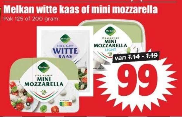 Melkan witte kaas of mini mozzarella