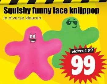 Squishy funny face knijppop