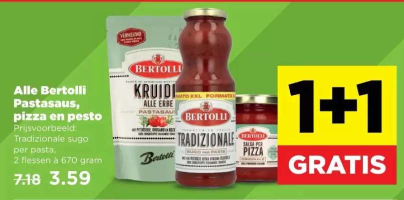 Alle Bertolli Pastasaus, pizza en pesto