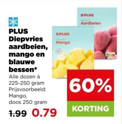 PLUS Diepvries aardbeien, mango en blauwe bessen