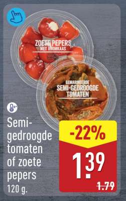 Semi-gedroogde tomaten of zoete pepers