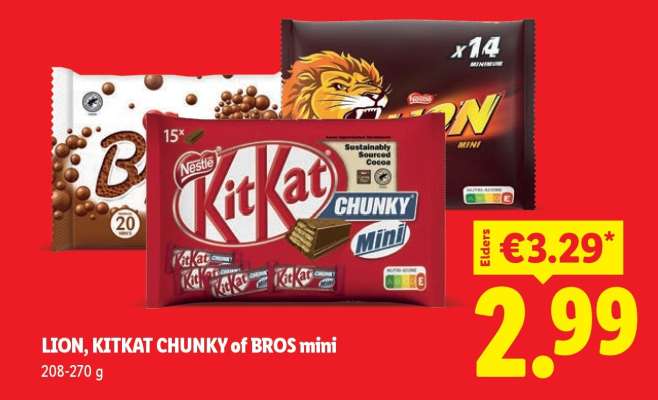 LION, KITKAT CHUNKY of BROS mini
