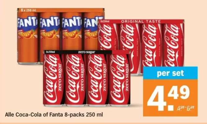 Alle Coca-Cola of Fanta 8-packs 250 ml