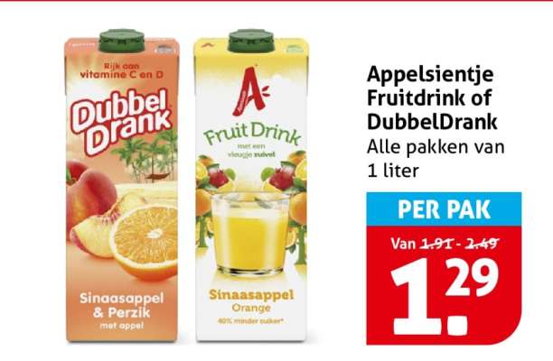 Appelsientje Fruitdrink of Dubbeldrank